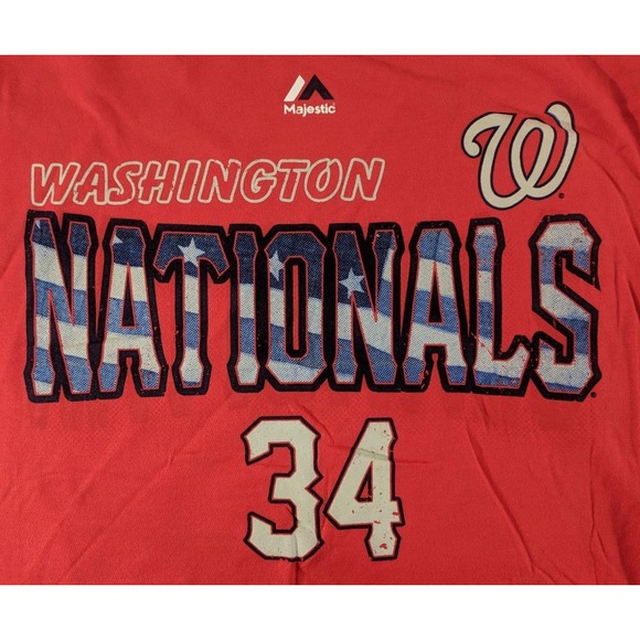 Majestic Youth Large 14 Washington Nationals Nats MLB T‑Shirt Tee Shirt NEW - Picture 3 of 4